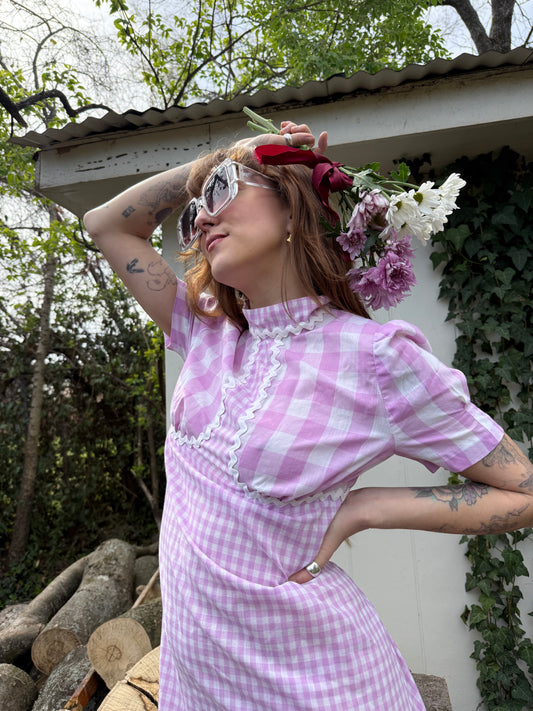 Vintage 1970’s Peony Squiggle Prairie Dress