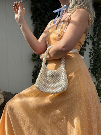 Vintage 1970’s Peach Picking Daisy Dress
