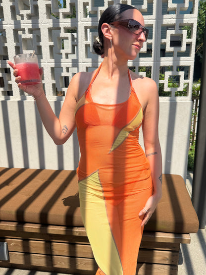 Vintage 1980’s Tangerine Endless Summer Dress