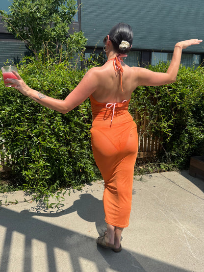 Vintage 1980’s Tangerine Endless Summer Dress