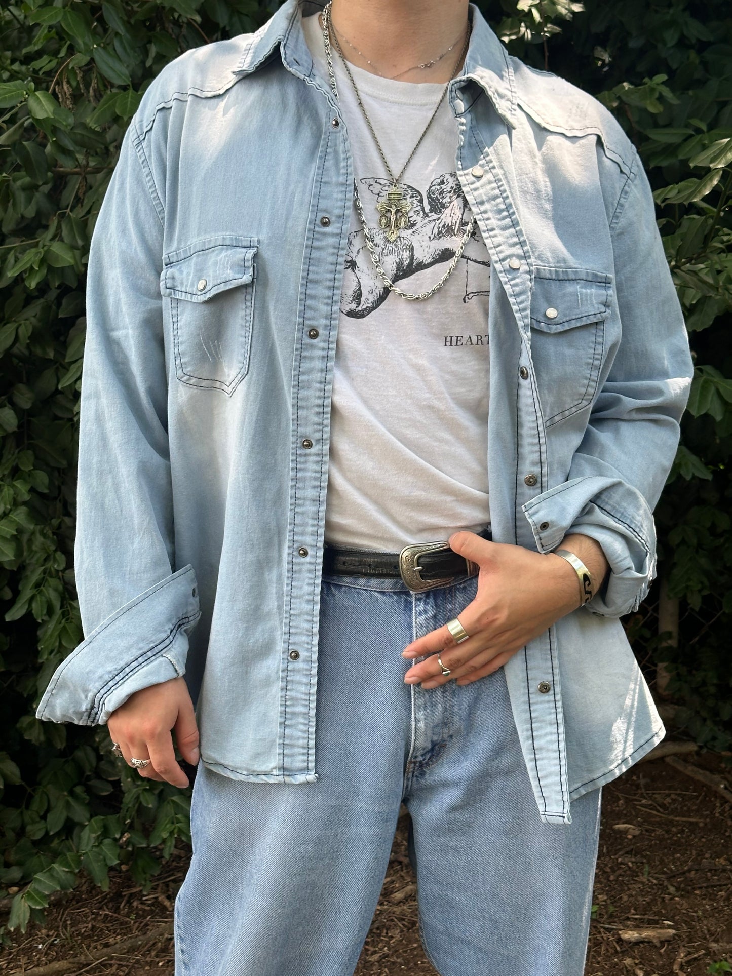 Vintage 1990's Lace Stallion Western Button Down